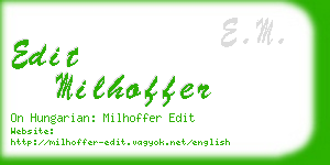edit milhoffer business card